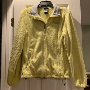 Yellow north face fuzzy jacket